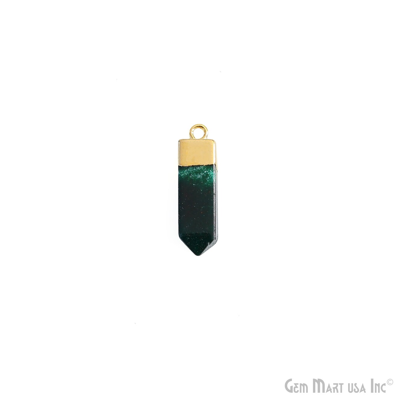 Pencil Point Rectangle Pendant, Gold Electroplated Single Bail 24x6mm, Gemstone Connector Charm, GemMartUSA (50790)